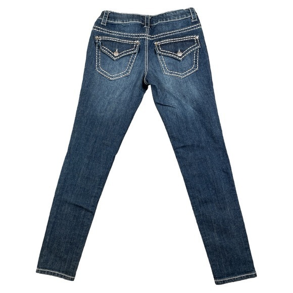 Paisley Sky Western Skinny‎ Jeans Rhinestone Flap Pockets Stretch Women’s Size 4 - Picture 1 of 11